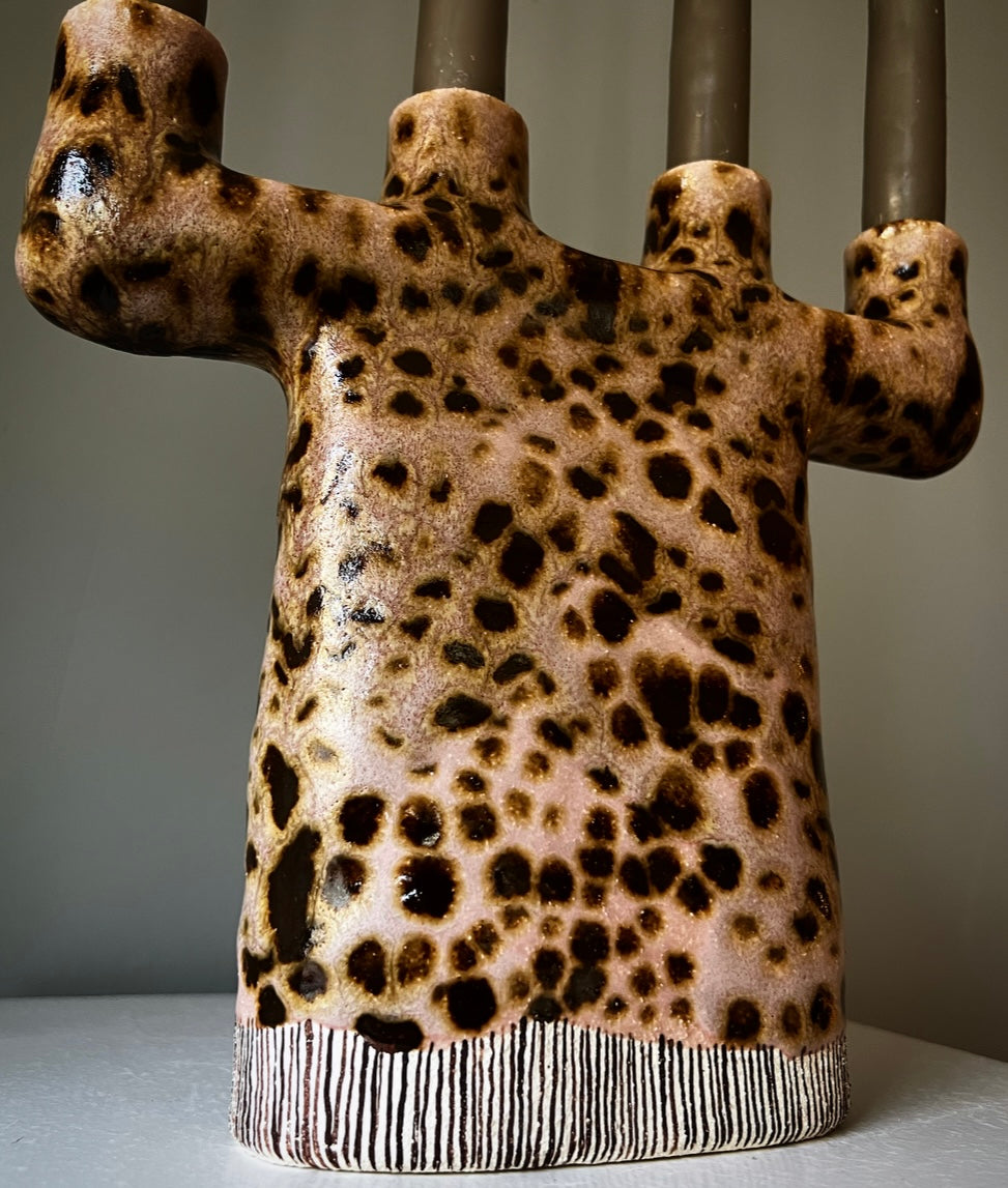 Ljusstake, Rosa med bruna fläckar 4a