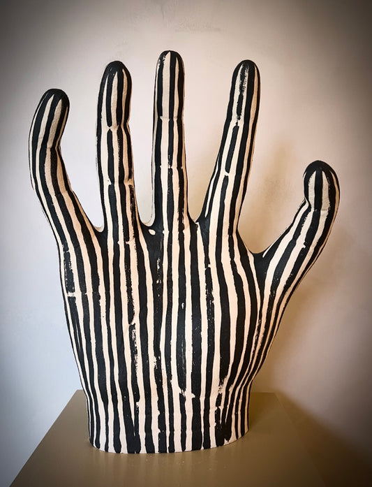 Skulptur Randig Hand