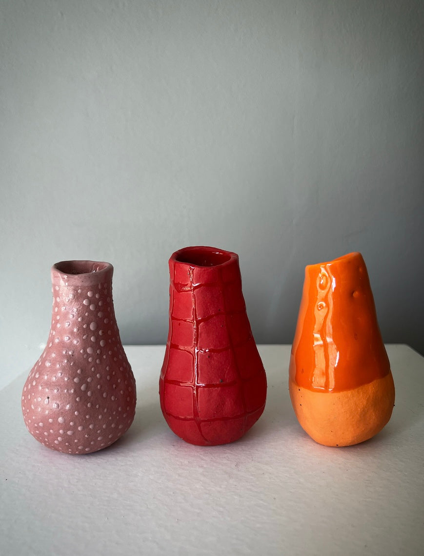 Minivaser, Rosa, Röd, Orange