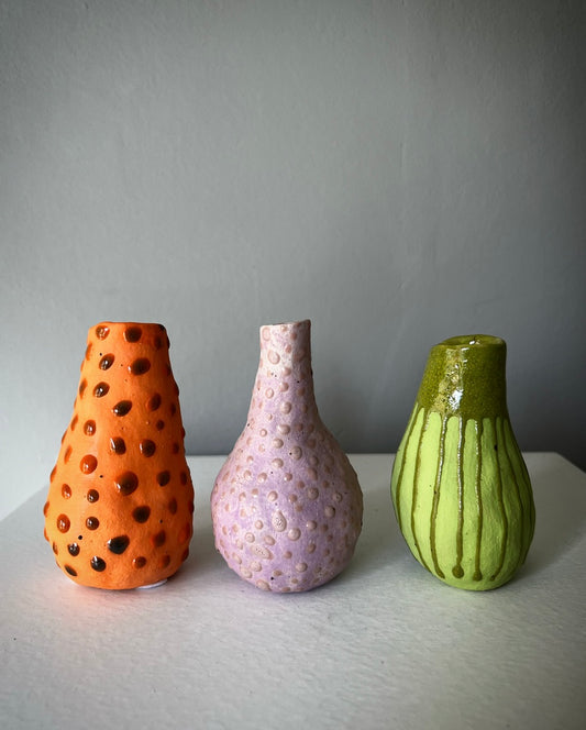 Minivaser, Orange, Rosa, Grön